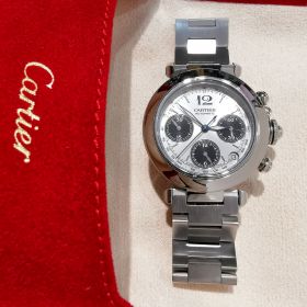Cartier, 36mm "Pasha Chronograph" automatic date 2412 Panda dial in Steel