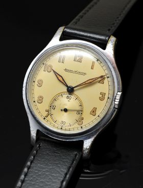 Jaeger LeCoultre 33mm C.1940s small seconds manual winding Cal.P469/A in chromed and Steel