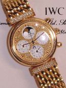 IWC "Da Vinci" Perpetual Calendar+Chronograph in 18KYG with Diamonds  