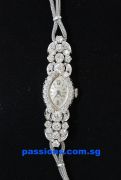 Bulova, "Art Deco" in 18KWG & diamonds