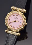 The Royal Diamond lady's watch in 18KYG with coral dial & diamonds