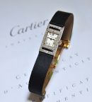 Cartier vintage lady's Circa 1923 Tank with EWC movement in Platinum & Diamonds with 18KYG deployant buckle
