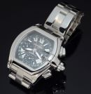 2010 Cartier, 40mm W62020X6 "Roadster XL" Chronograph automatic date Black dial in Steel. Svc'd