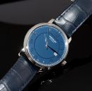 2020 Mont Blanc, 40mm gents "Tradition automatic Date" MB117829 Blue dial Roman nos in Steel. B&P