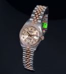 2013 Rolex 31mm Oyster Perpetual "Datejust" Chronometer Ref.178271 in 18K Everose gold & Steel with factory Diamonds dial. B&P