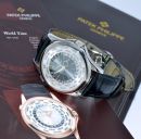 2008 Patek Philippe 39mm Ref.5130P-001 "Worldtime" Complications automatic in Platinum. Full set