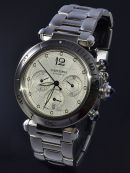 2000 Cartier, 38mm "Pasha de Cartier Chronograph" W31030H3 Frédéric Piguet automatic date in steel with bracelet