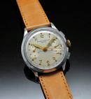 C.1950s Baume & Mercier Geneve 34mm Ref.902 manual winding Chronograph with 2 counters in Chrome & Steel back