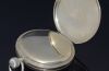 C.1943 Omega 48mm Open face Pocket watch with white enamel dial in Nickel alloy case