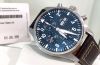 IWC 43mm Le Petit Prince Pilot's Chronograph Ref.3777-14 auto day-date antimagnetic in Steel with Blue dial & Santoni strap