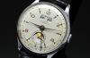 Rumanel 33mm C.1950s Moonphase complete calendar Antimagnetic watch in chromed case with Hindu-Arabic calendar