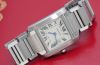 Cartier Mid model "Tank Francaise" quartz date Ref.W51011Q3 in Steel