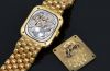 Audemars Piguet, 17mm lady's rectangular hand wind with diamonds pave dial C series in 18KYG