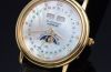 Blancpain, 34mm Villeret Quantieme 6595 full Calendar with moonphase automatic in 18KYG with diamonds & Pearl dial