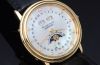 Blancpain, 34mm Villeret Quantieme 6595 full Calendar with moonphase automatic in 18KYG with diamonds & Pearl dial