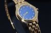 C.1990s Cartier lady's 26mm "Cougar" quartz with lacquered blue dial & 12 Diamonds in 18KYG with Diamond crown. Svc'd+Box