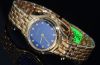 C.1990s Cartier lady's 26mm "Cougar" quartz with lacquered blue dial & 12 Diamonds in 18KYG with Diamond crown. Svc'd+Box