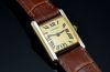 C.1980s Cartier Lady's "Tank Must de Cartier Vermeil" mechanical manual winding watch in 925 Silver case & Yellow Gold plated
