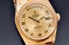 Rolex C.1978 36mm rare Oyster Perpetual President Day-date Chronometer Ref.18078 Bark finished in 18KYG with Rolex service