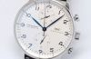 IWC, 41mm "Portuguese Chronograph" Ref.3714-46 automatic Silvered dial Blued steel hands in Steel