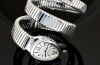 Bvlgari lady's Serpenti Tubogas double spiral watch SP35S in stainless steel case and bracelet, with silver opaline dial