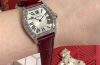 2013 Cartier Lady's "Tortue" mechanical manual winding with glass back in 18KWG with Diamonds B&P
