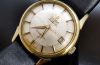 C.1961 Omega 34mm Constellation Chronometer automatic date Ref.14393.61SC pie pan dial in yellow Gold shell with box and paper