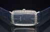 C.1970s Jaeger LeCoultre, rare Ref.9037 large rectangular with engraved bezel and Blue dial manual winding in Silver 0.800 case