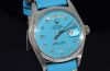 C.1967 Rolex 36mm Ref.1803 Oyster Perpetual "Day-Date" Chronometer Stella Turquoise Dial Tiffany Blue Diamonds in 18KWG