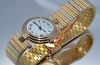 C.1990s Cartier, 25.5mm lady's "Vendome" quartz with date in solid 18K Tri-gold with bracelet. Box