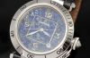 Cartier, 38mm "Pasha Diamonds Grille" auto/date with Lapis dial in 18KWG