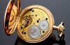C.1920s A.Lange & Sohne 52mm triple signed Hunter cased pocket watch with Enamel dial in 14K Pink Gold