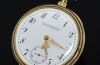 C.1907 Patek Philippe & Cie, Geneva Switzerland Open face pocket watch 45.5mm in 18YG with filigree and blue enamel. Cert