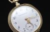 C.1907 Patek Philippe & Cie, Geneva Switzerland Open face pocket watch 45.5mm in 18YG with filigree and blue enamel. Cert