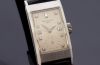 C.1948 Rare vintage Patek Philippe Geneve Ref.425 "Tegolino" rectangular manual winding watch in Platinum with diamonds dial