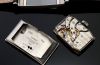 C.1948 Rare vintage Patek Philippe Geneve Ref.425 "Tegolino" rectangular manual winding watch in Platinum with diamonds dial
