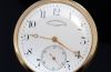 C.1924 Vacheron & Constantin Genève 49mm Chronometre Royal Open face pocket watch with white enamel dial in 18KYG. Orig Box/Cert