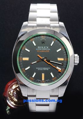 Rolex 40mm Oyster Perpetual "Milgauss" Green Glass chronometer ref.116400GV in Steel
