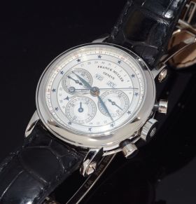 Prototype No.00 36mm Franck Muller Ref.7000CC MC 36 Chronograph complete calendar manual winding in Platinum. B&P