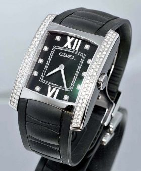 Ebel, 34mm "Brasilia" Ref.9256M48/158BC35 in steel with 106 diamonds bezel
