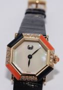 Graff by Ebel in 18KYG with diamonds, coral & onyx in 18KYG