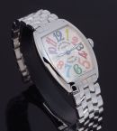 2013 Franck Muller medium size "Curvex Colour Dreams" Ref.7502 QZ quartz in Steel with bracelet. B&P