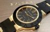 Bulgari 38mm Sport Diagono AL38G automatic date in Black rubber and 18KYG