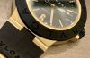 Bulgari 38mm Sport Diagono AL38G automatic date in Black rubber and 18KYG